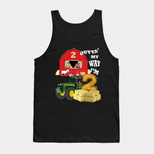 Birthday 2 Year Old Farm Theme Party Tank Top